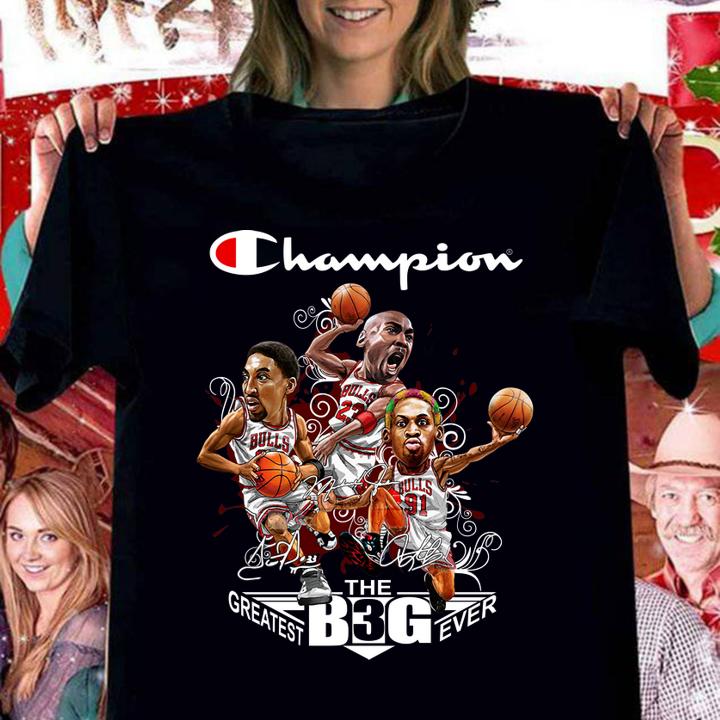 Champion Jordan Michael Scottie Pippen Dennis Rodman signatures t-shirt woman shirt