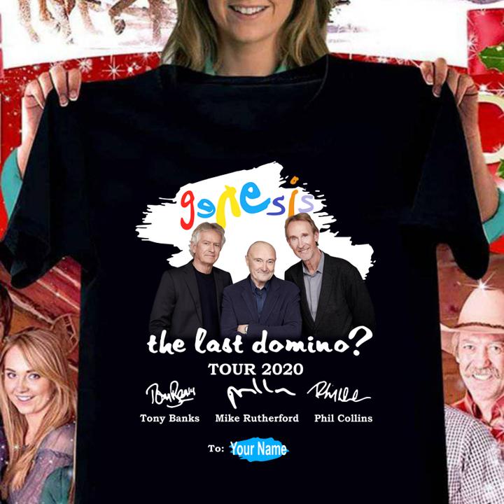Original Genesis Band Signatures The Last Domino Tour 2020 To Your Name t-shirt woman shirt