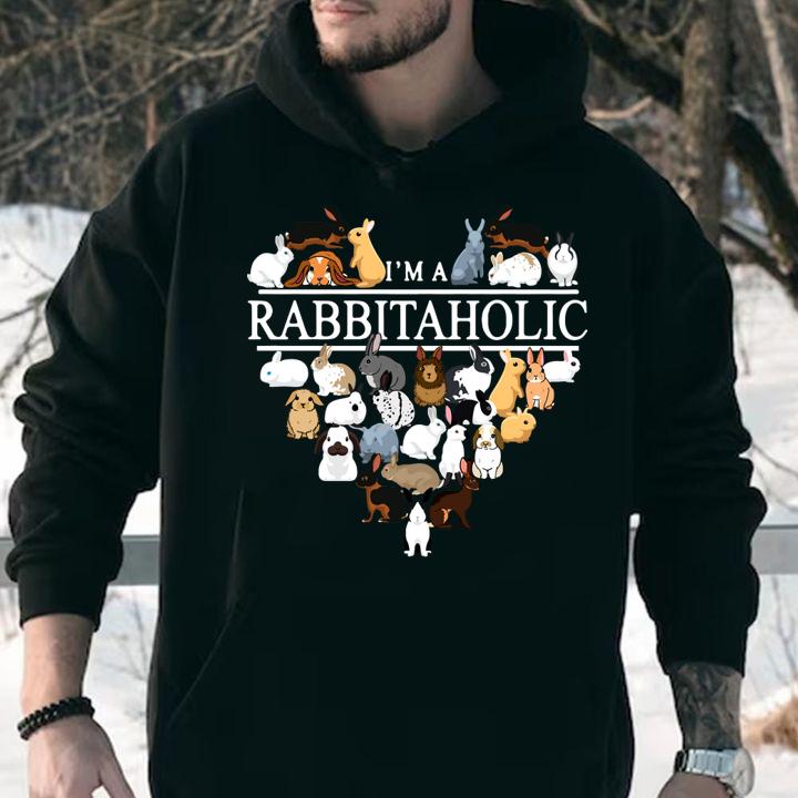 Awesome I'm a rabbitaholic rabbit aholic t-shirt hoodie