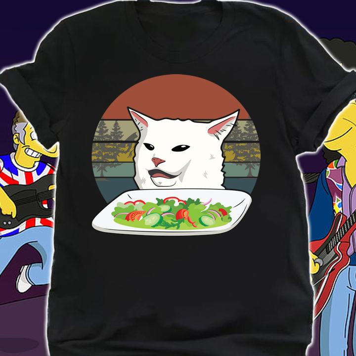 Awesome Vintage Cat Meme Woman Yelling at Cat t-shirt shirt