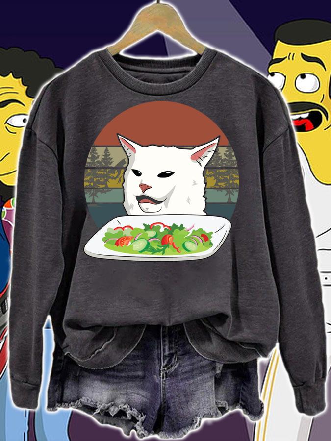 Awesome Vintage Cat Meme Woman Yelling at Cat t-shirt sweatshirt
