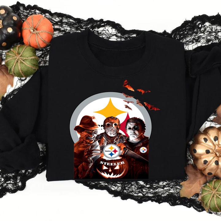 Hot Pittsburgh Steelers Freddy Krueger Jason Voorhees Michael Myer t-shirt sweatshirt