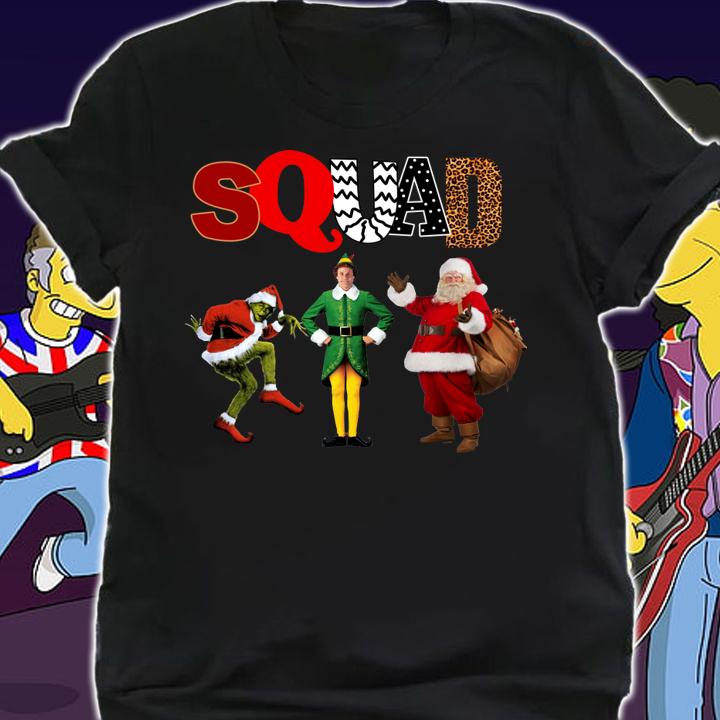 Funny Squad Grinch Elf and Santa Claus Christmas t-shirt shirt