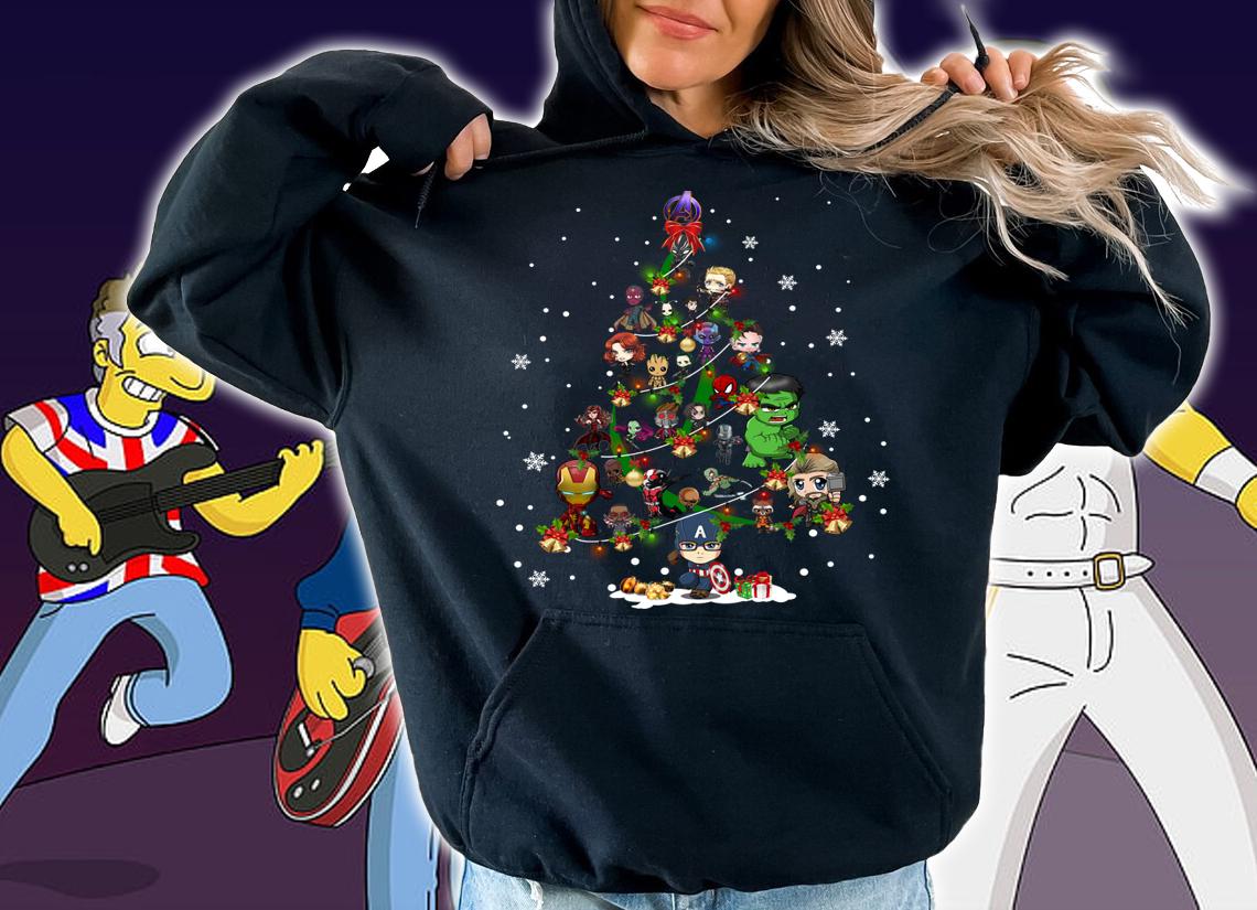 The Avengers Marvel Heroes Chibi Christmas Tree t-shirt hoodie