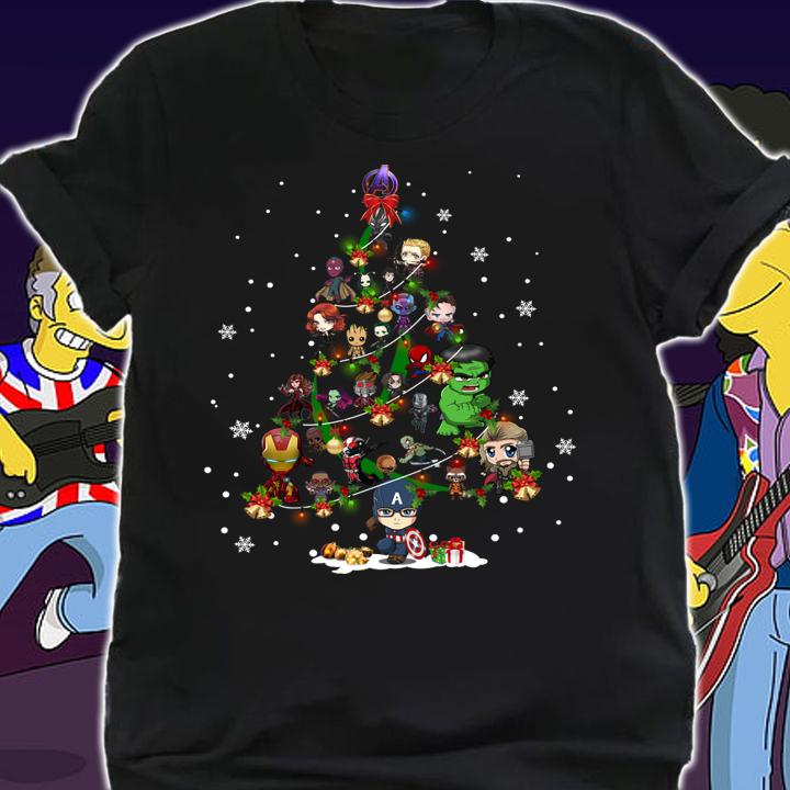 The Avengers Marvel Heroes Chibi Christmas Tree t-shirt shirt