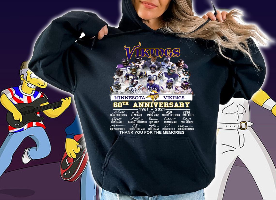 Minnesota Vikings 60th Anniversary 1961-2021 Thank You For The Memories t-shirt hoodie