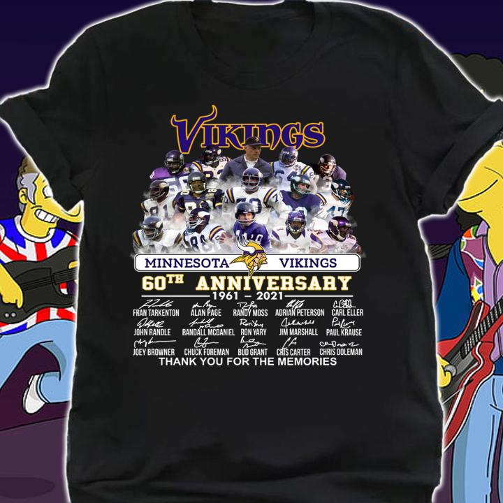 Minnesota Vikings 60th Anniversary 1961-2021 Thank You For The Memories t-shirt shirt