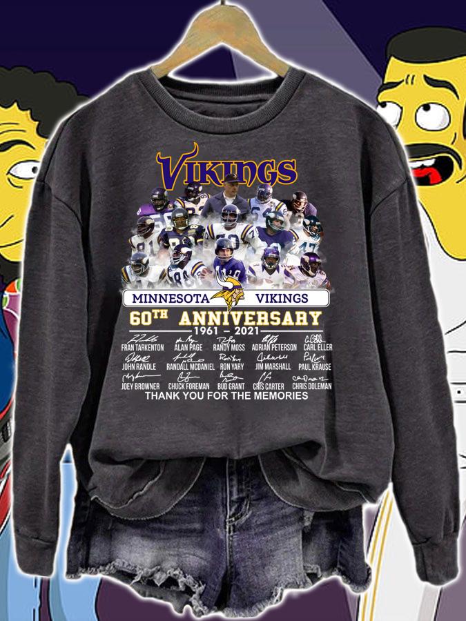 Minnesota Vikings 60th Anniversary 1961-2021 Thank You For The Memories t-shirt sweatshirt