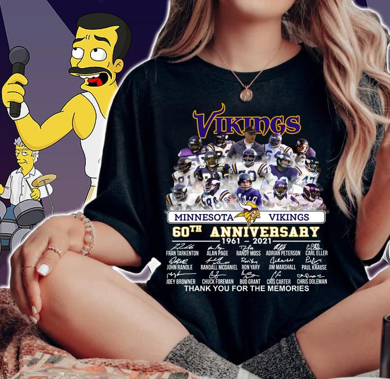 Minnesota Vikings 60th Anniversary 1961-2021 Thank You For The Memories t-shirt woman shirt