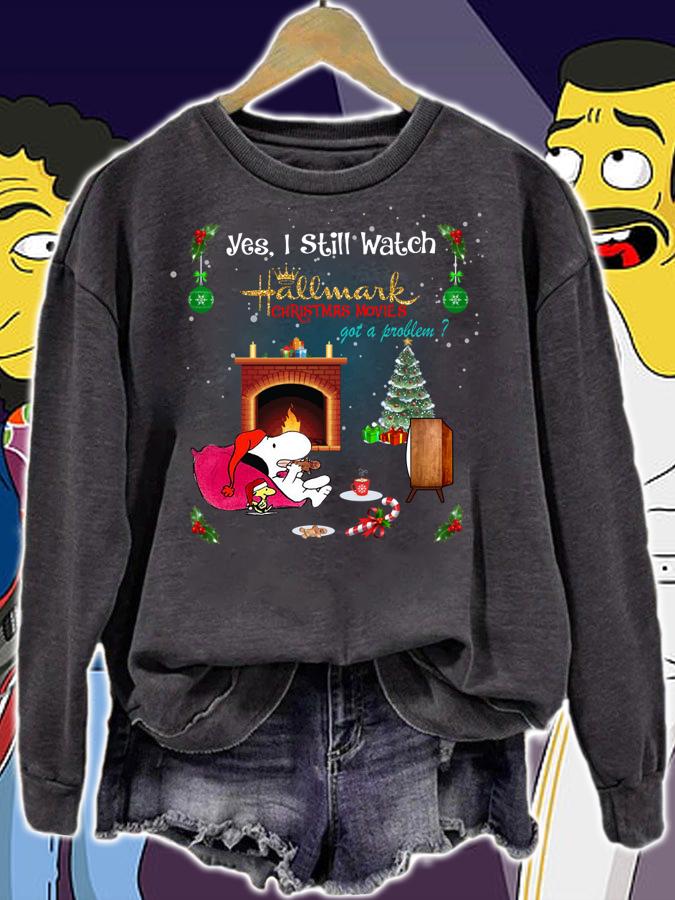 Snoopy Yes I Still Watch Hallmark Christmas Movies Got A Problem t-shirt sweatshirt