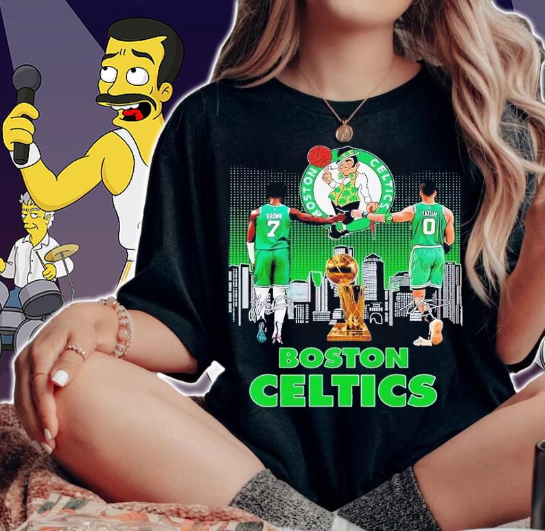 Boston Celtics Jaylen Brown Jayson Tatum signaturees shirt t-shirt woman shirt