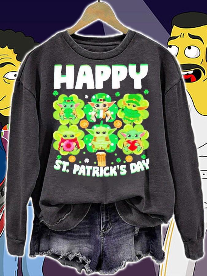 Baby Yoda Happy St Patrick's Day shirt t-shirt sweatshirt