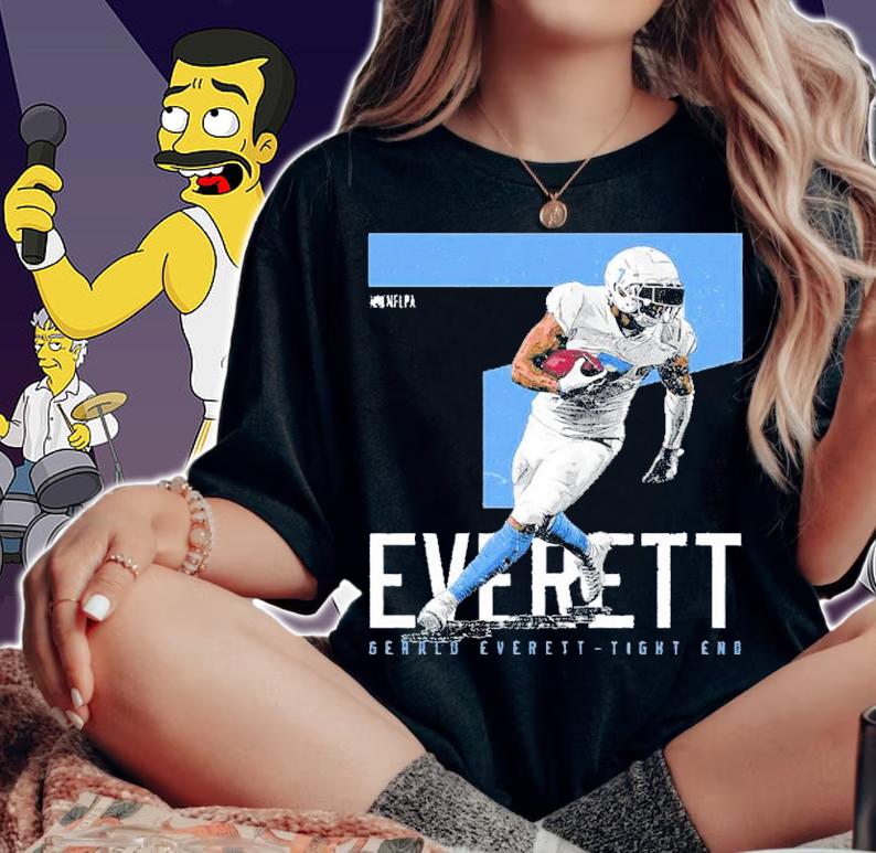 Gerald Everett Los Angeles C Bold Number Football Shirt t-shirt woman shirt