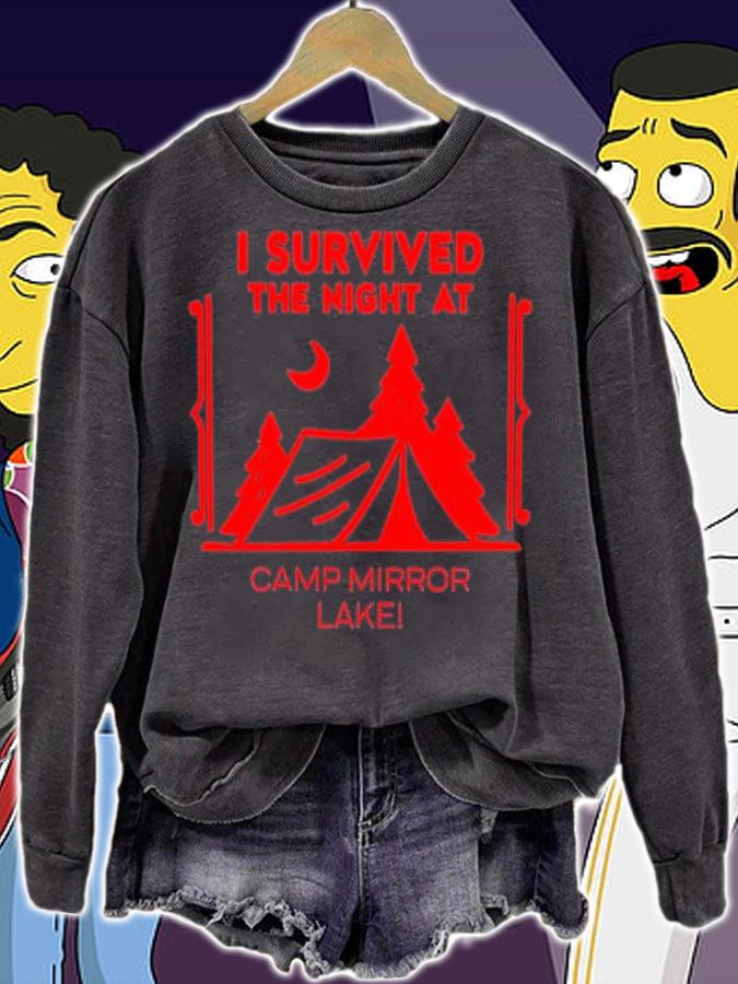 I survived the night at camp mirror lake shirt t-shirt sweatshirt