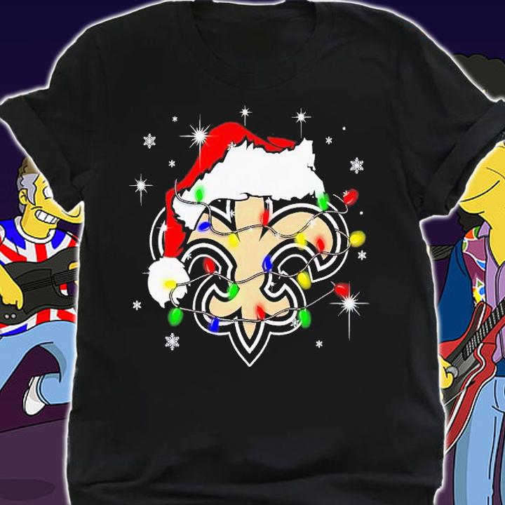 New Orleans Saints Santa hat Christmas shirt t-shirt shirt