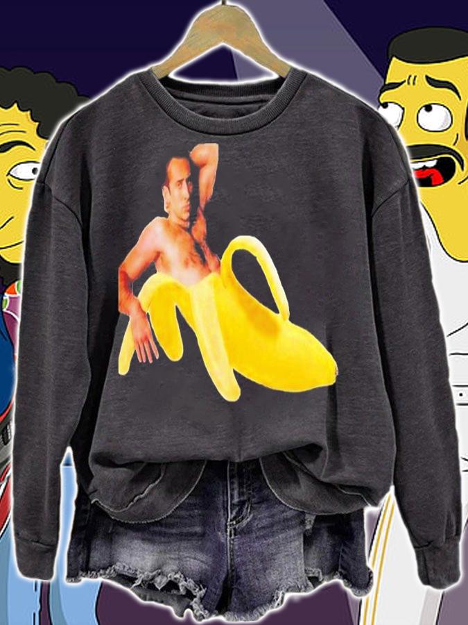 Nicolas Cage In A Banana Shirt t-shirt sweatshirt