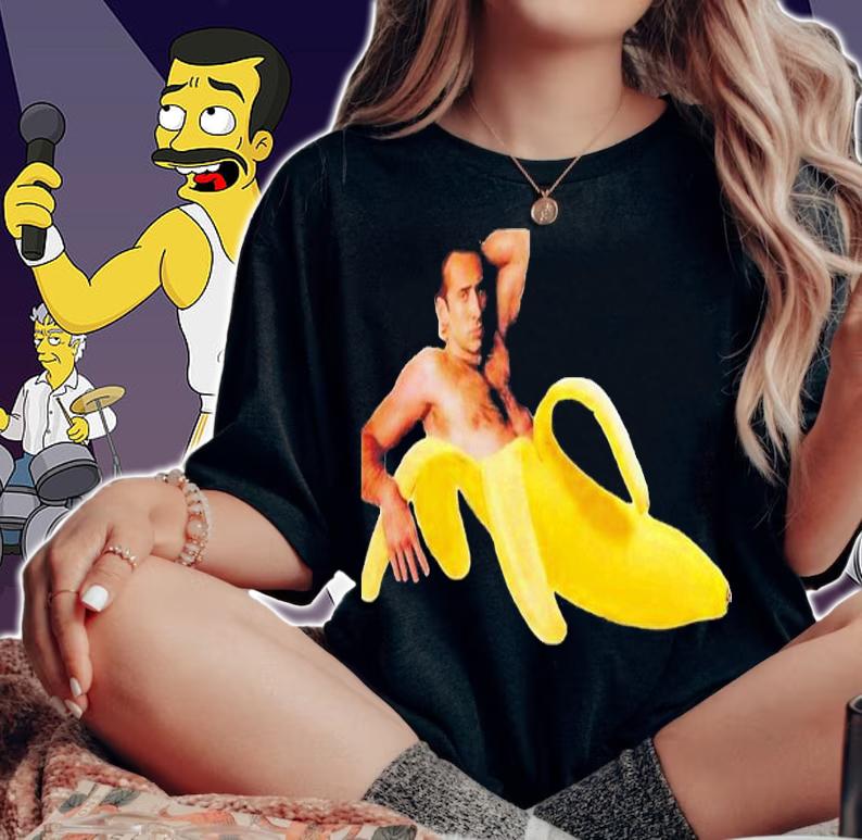 Nicolas Cage In A Banana Shirt t-shirt woman shirt
