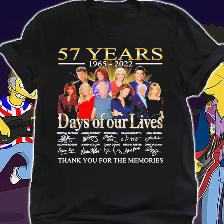 57 Years 1965-2022 Days Of Our Lives Signature Thank You For The Memories Shirt t-shirt