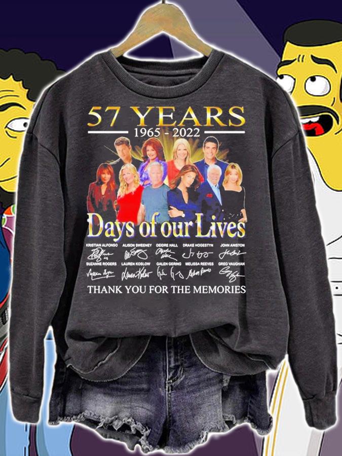 57 Years 1965-2022 Days Of Our Lives Signature Thank You For The Memories Shirt t-shirt