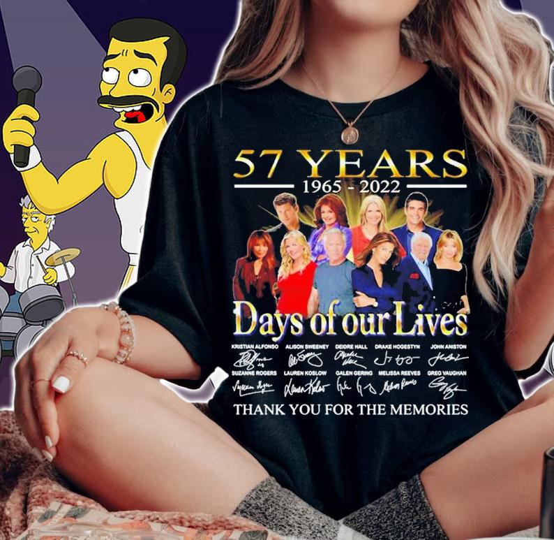 57 Years 1965-2022 Days Of Our Lives Signature Thank You For The Memories Shirt t-shirt