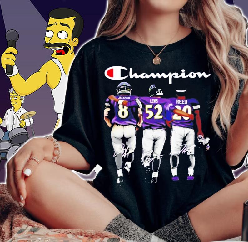 Champion Jackson Lewis And Reed Baltimore Ravens Signatures Shirt t-shirt woman shirt