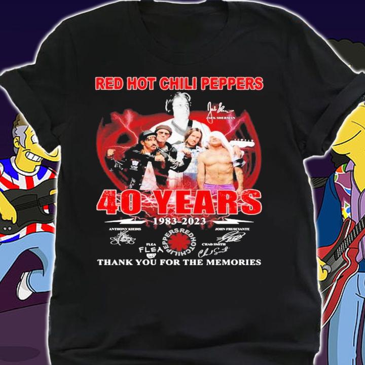 Red Hot Chili Peppers 40 years 1983 2023 thank you for the memories shirt t-shirt