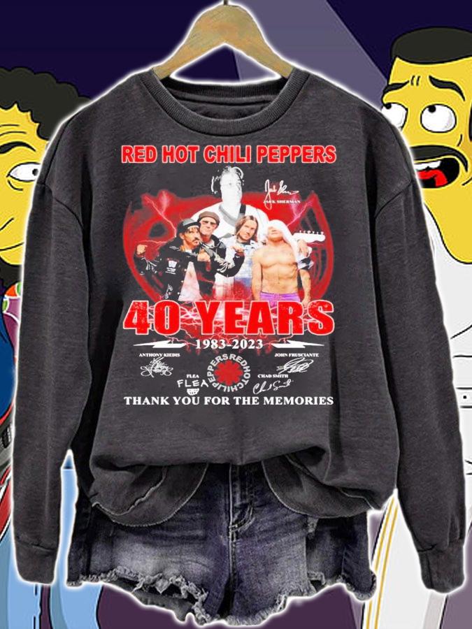 Red Hot Chili Peppers 40 years 1983 2023 thank you for the memories shirt t-shirt