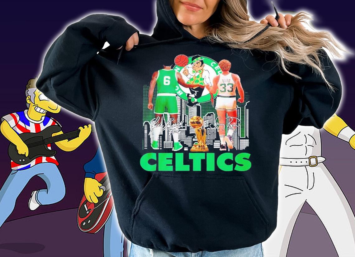Bill Russell Larry Bird Celtics shirt t-shirt