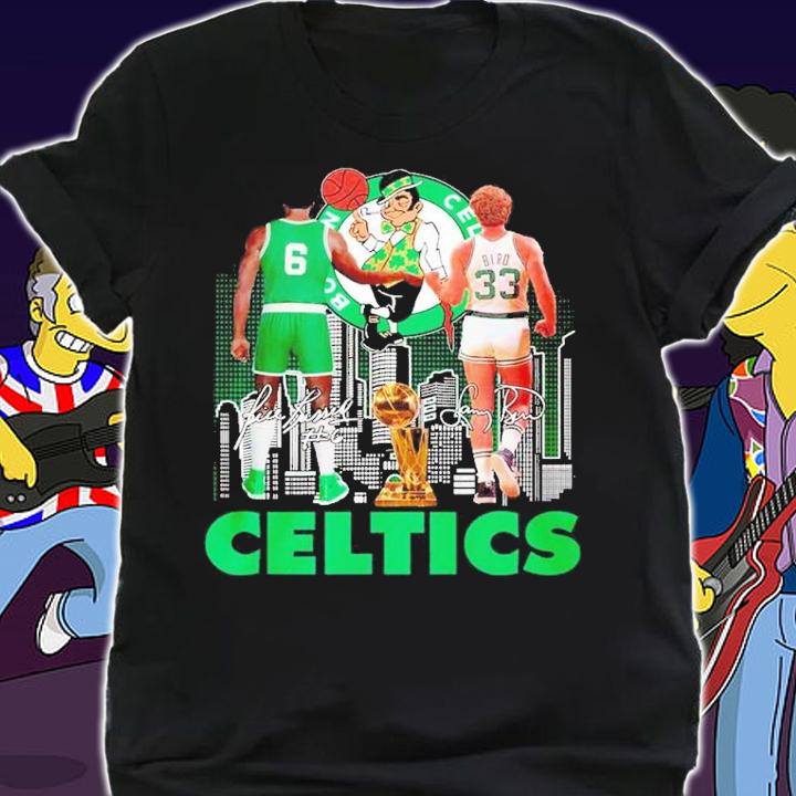 Bill Russell Larry Bird Celtics shirt t-shirt