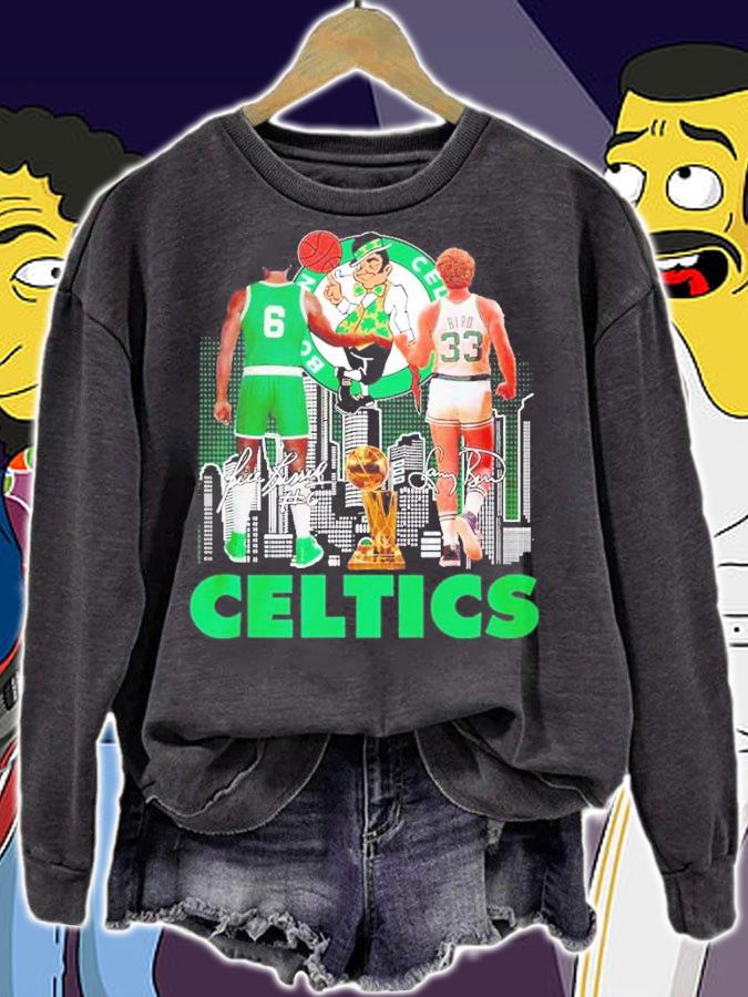 Bill Russell Larry Bird Celtics shirt t-shirt