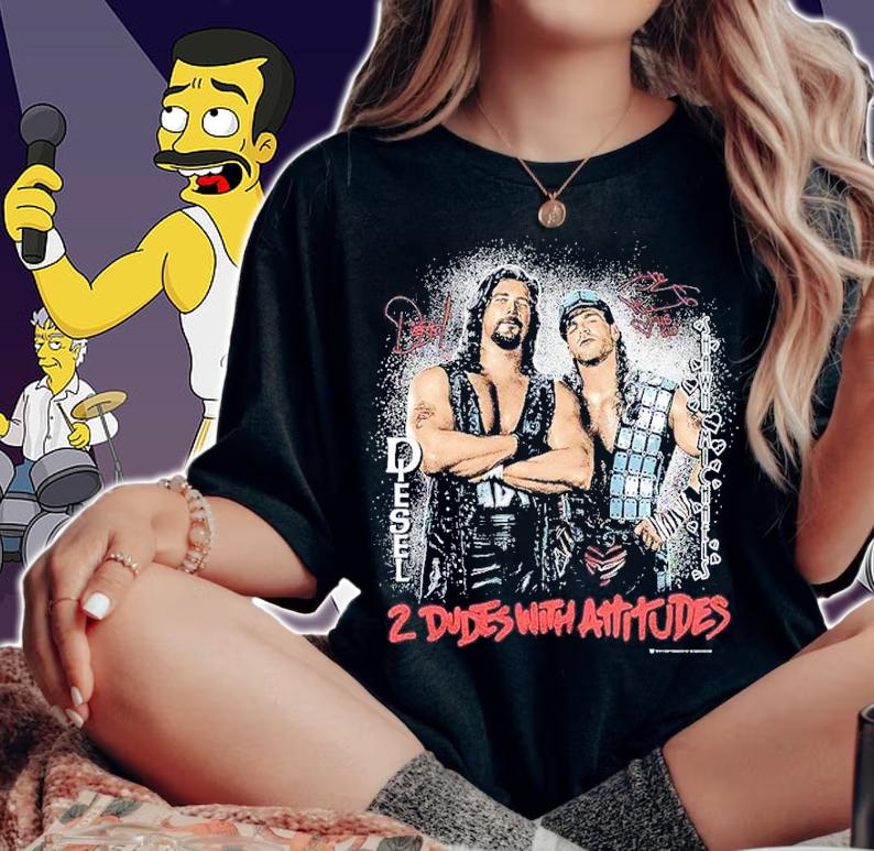 Shawn Michaels and Diesel 2 Dudes With Attitudes Graphic shirt t-shirt woman shirt