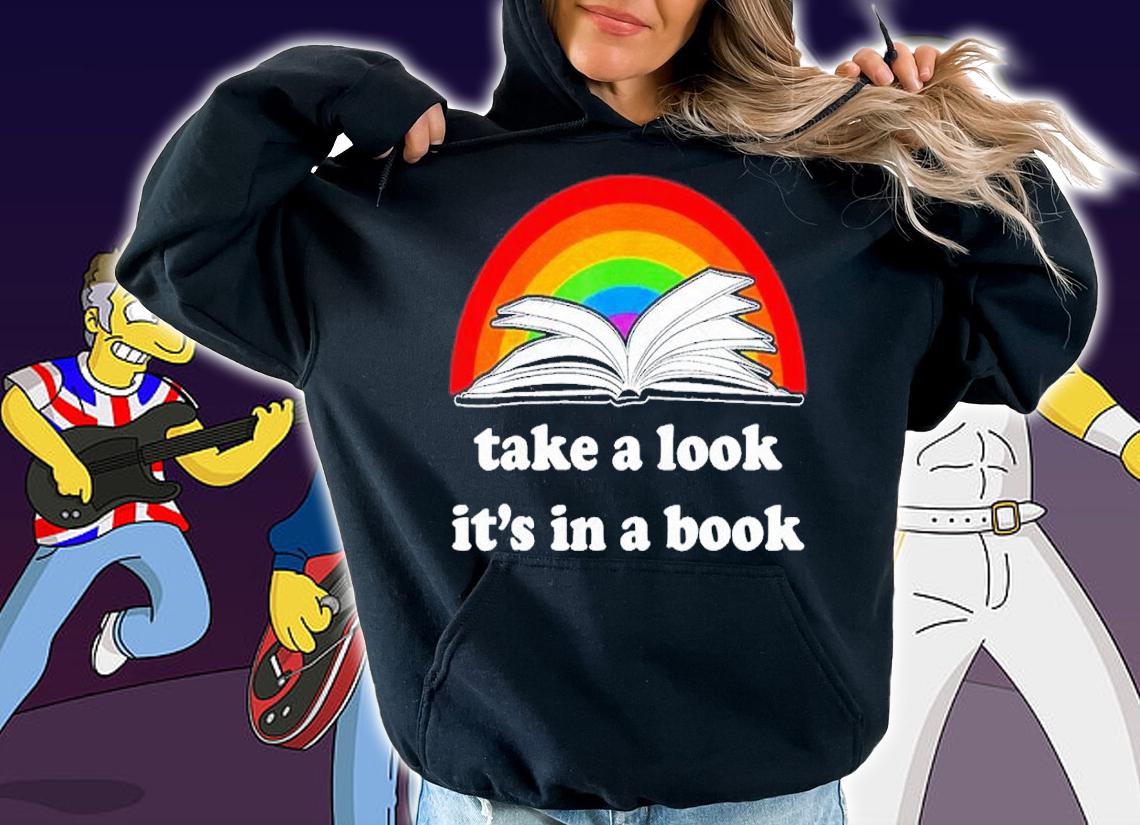 Take a look its in a book reading vintage retro rainbow shirt t-shirt