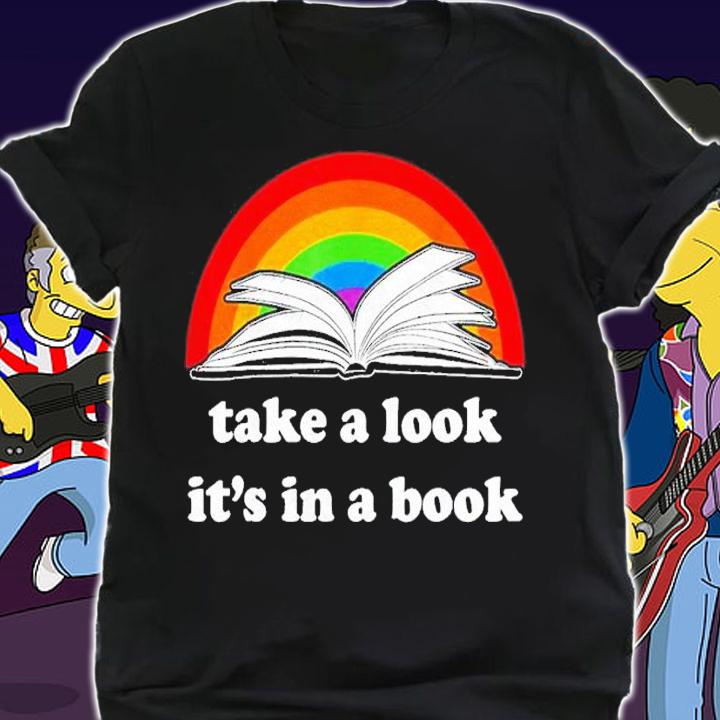 Take a look its in a book reading vintage retro rainbow shirt t-shirt