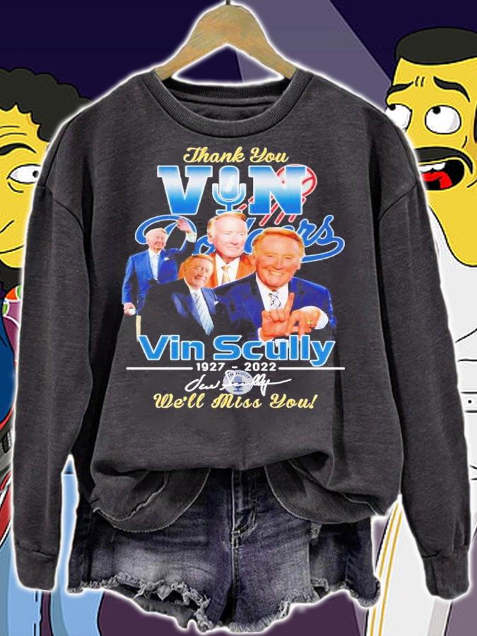 Thank you Vin Scully 1927 2022 we'll miss you signature shirt t-shirt sweatshirt