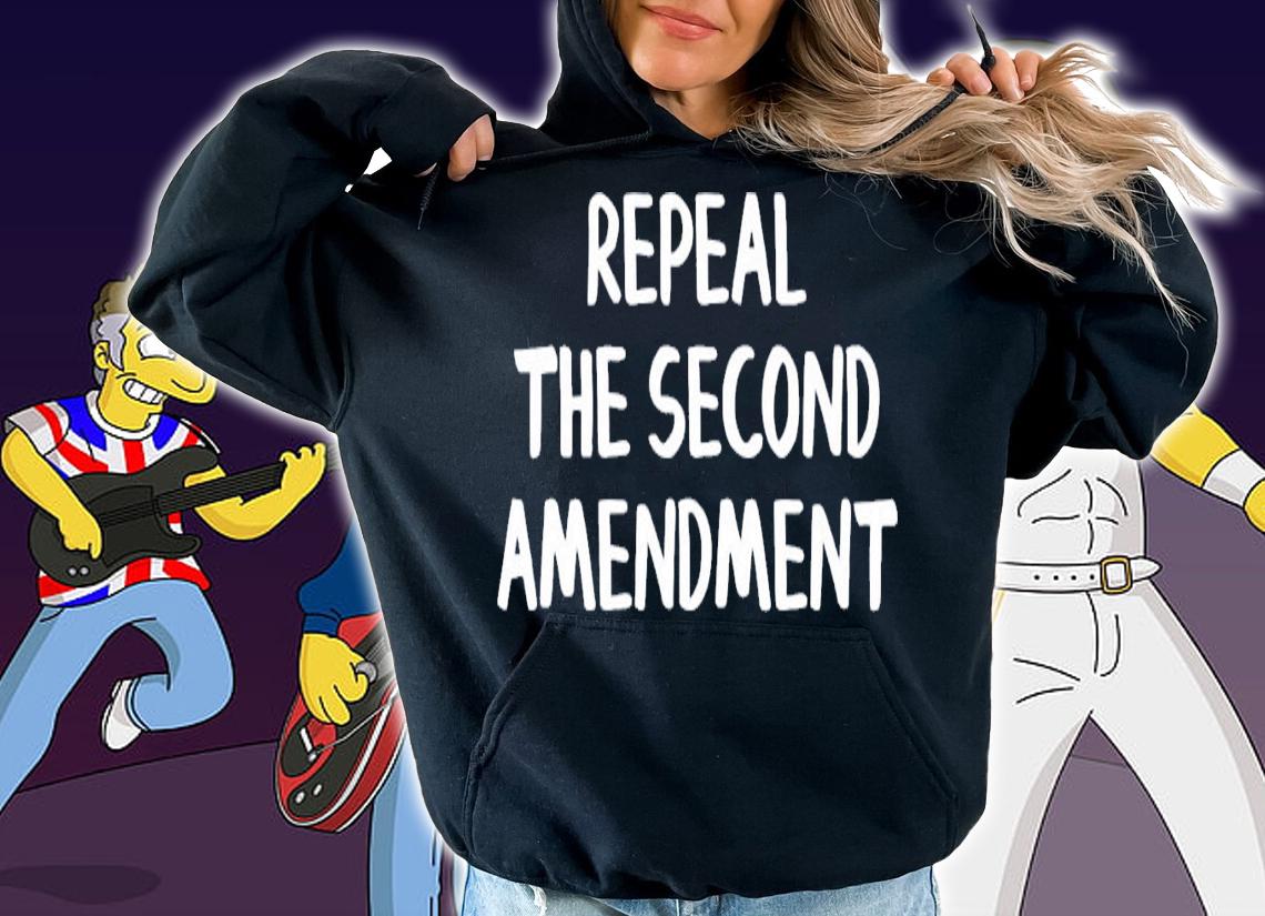 David Macfarlane Wearing Repeal The Second Amendment T-Shirt t-shirt