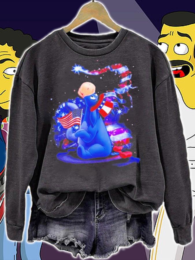 Eeyore Winnie The Pooh Disney 4th Of July Colorful Disney Graphic Cartoon T-Shirt t-shirt