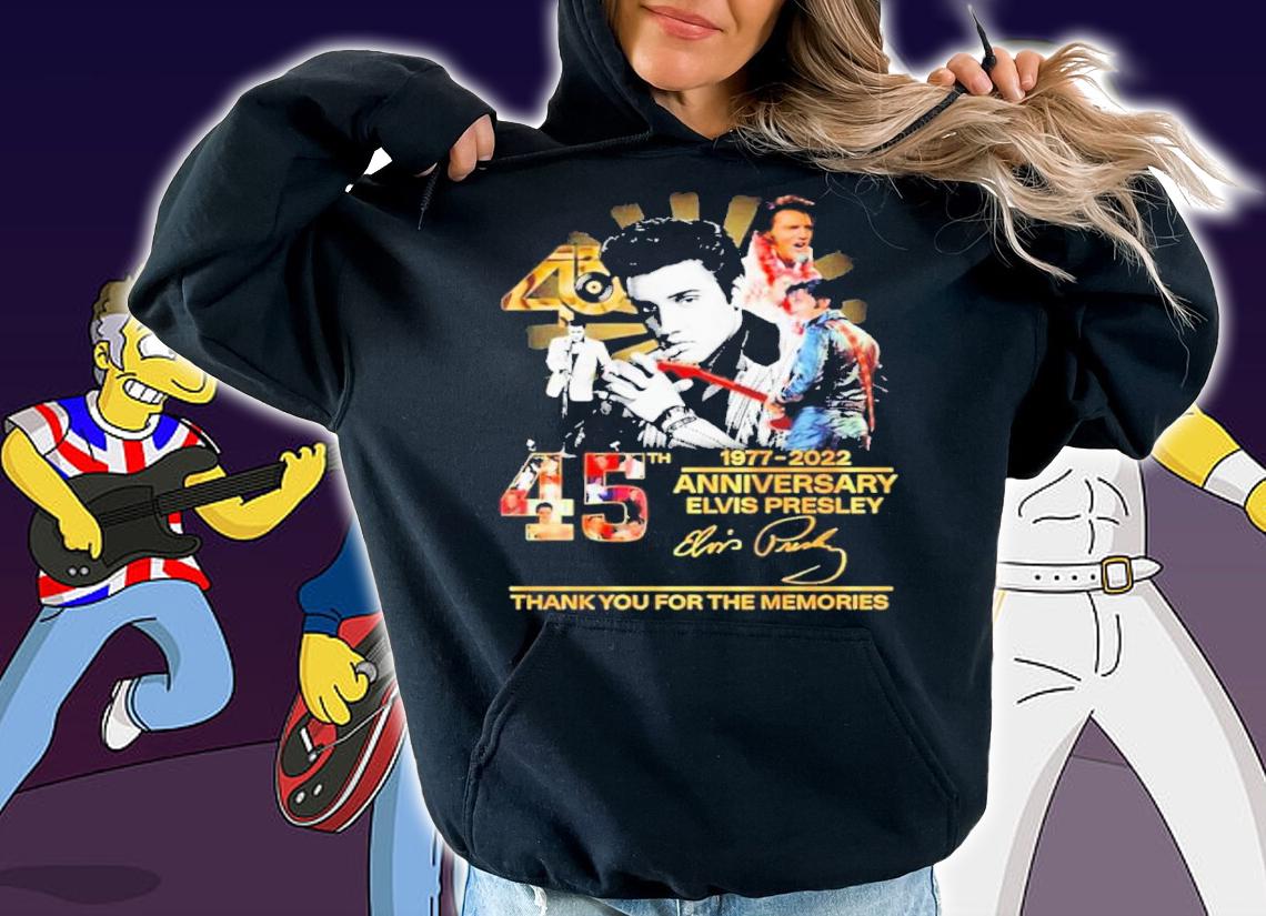 Elvis Presley 1977-2022 45th Anniversary Signature Thank You For The Memories Shirt t-shirt