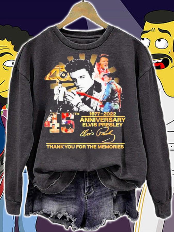 Elvis Presley 1977-2022 45th Anniversary Signature Thank You For The Memories Shirt t-shirt