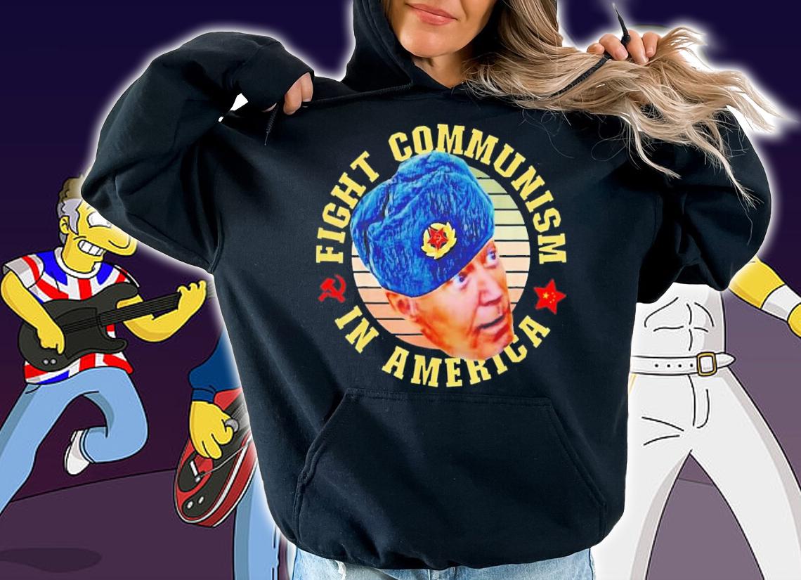 Fight Communism In America Anti Biden Joe Wearing Ushanka Shirt t-shirt