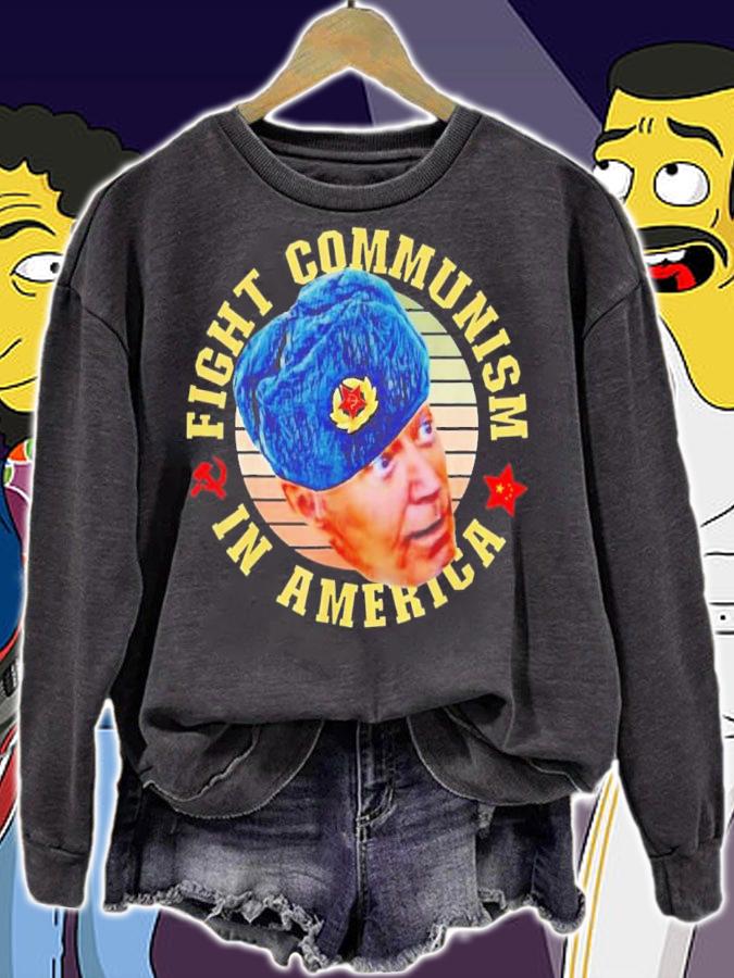Fight Communism In America Anti Biden Joe Wearing Ushanka Shirt t-shirt