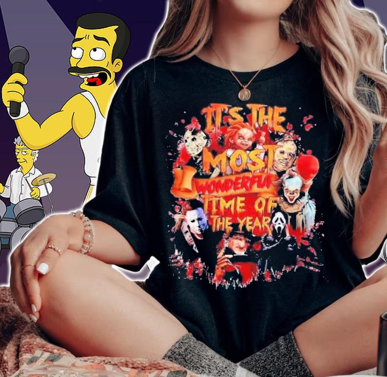 Halloween Horror Movie Characters It's The Most Wonderful Time Of The Year Shirt t-shirt