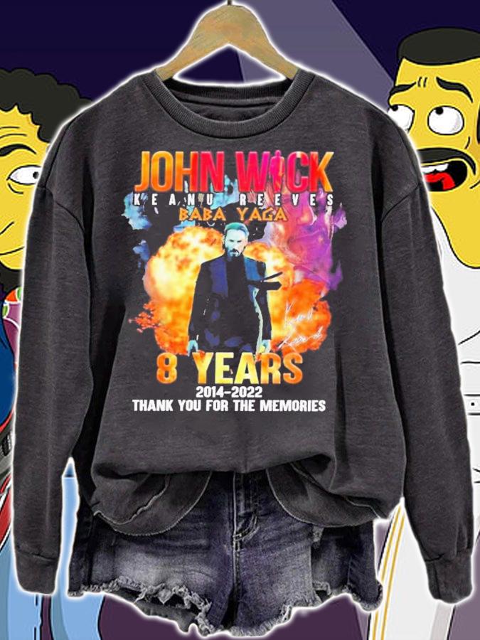 John Wick Keanu Reeves Baba Yaga 8 Years 2014-2022 Signature Thank You For The Memories T-Shirt t-shirt