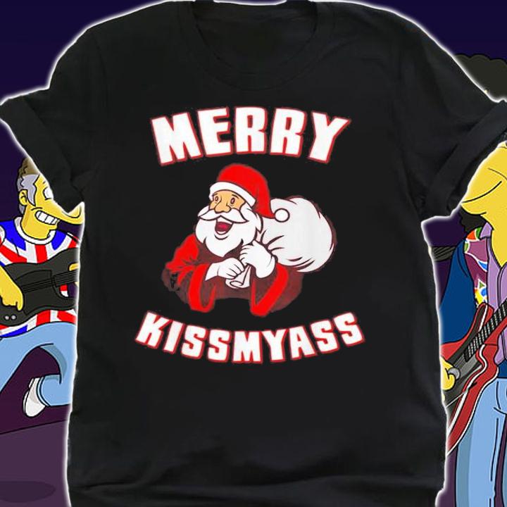 Merry Kissmyass Funny Christmas T-Shirt t-shirt