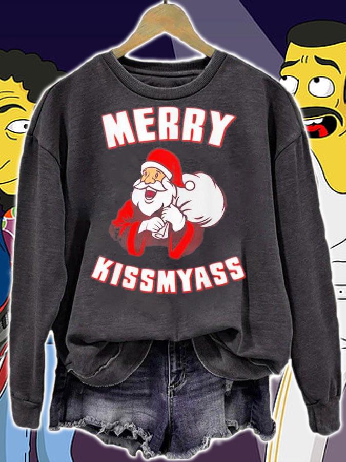 Merry Kissmyass Funny Christmas T-Shirt t-shirt