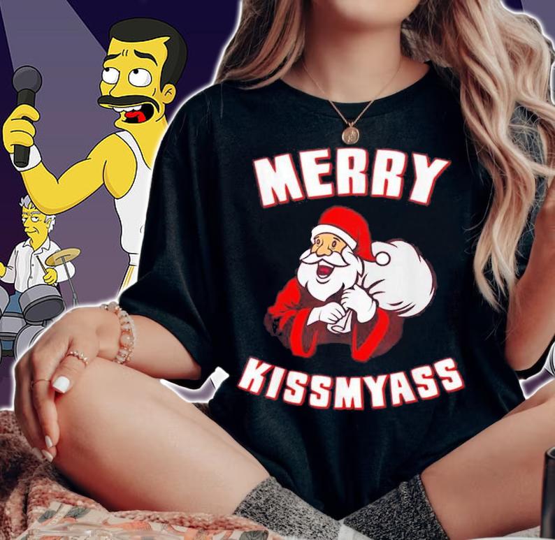 Merry Kissmyass Funny Christmas T-Shirt t-shirt