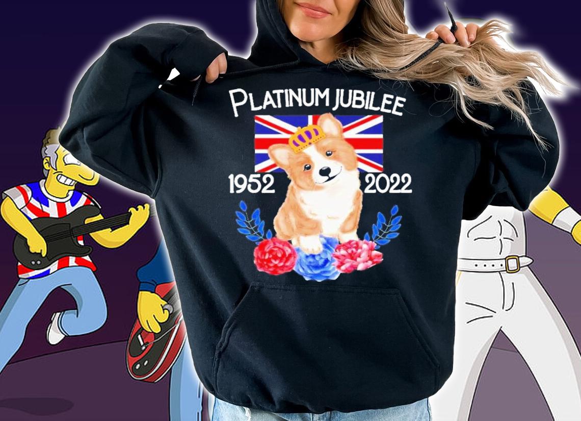 Queen Elizabeth's Platinum Jubilee Party Outfit 1952-2022 Union Jack Flag Corgi Shirt t-shirt hoodie