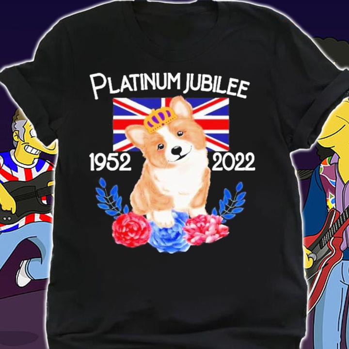 Queen Elizabeth's Platinum Jubilee Party Outfit 1952-2022 Union Jack Flag Corgi Shirt t-shirt shirt