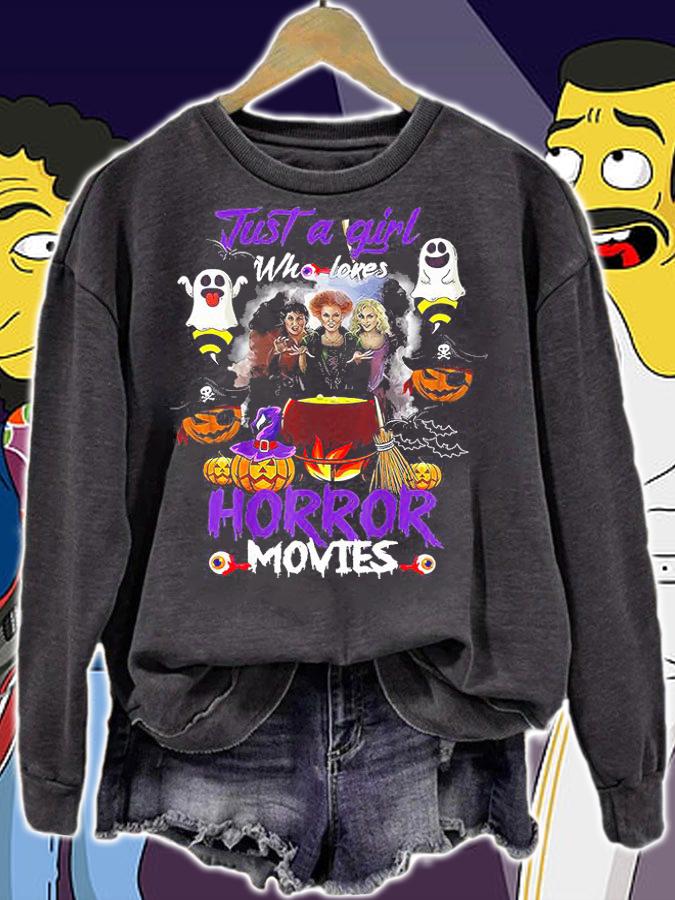Just A Girl Who Loves Horror Movies Hocus Pocus Halloween t-shirt