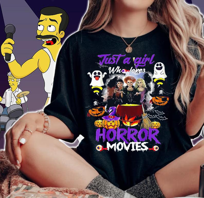 Just A Girl Who Loves Horror Movies Hocus Pocus Halloween t-shirt