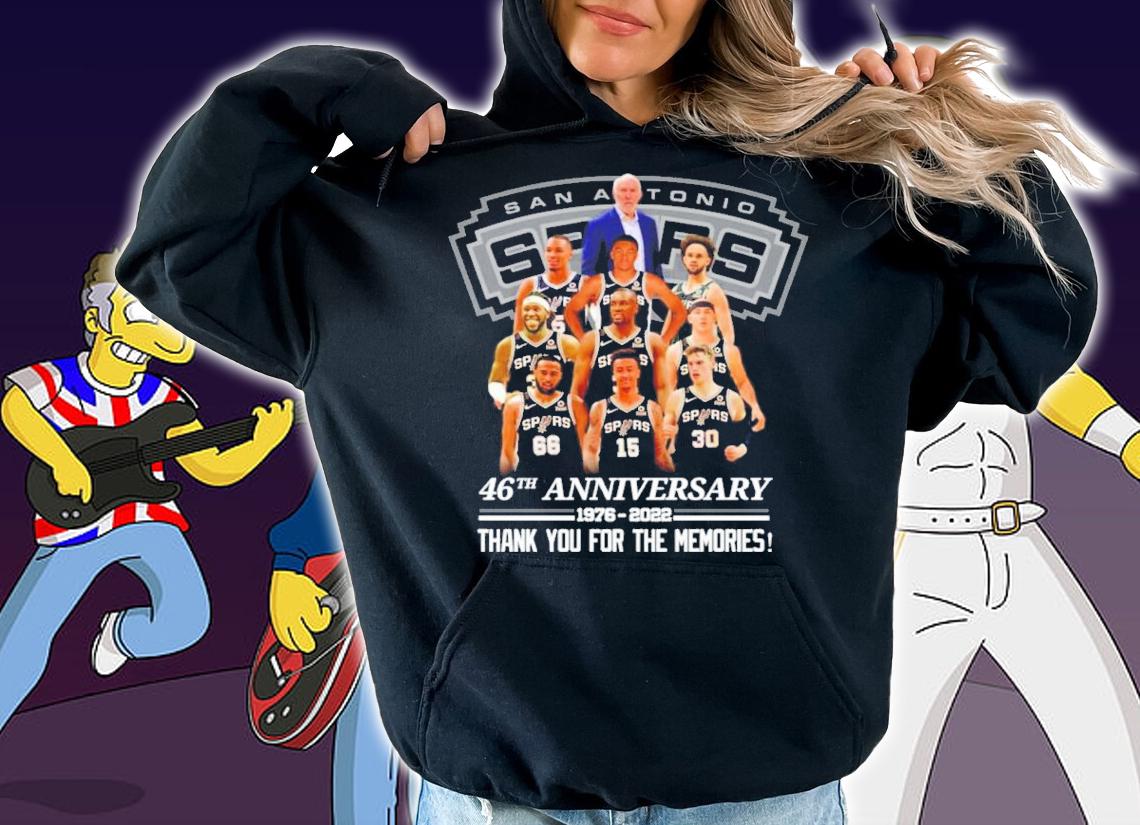 San Antonio Spurs 46th Anniversary 1976-2022 Thank You For The Memories Shirt t-shirt hoodie